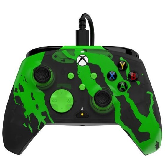 PDP XBOX WIRED CONTROLLER REMATCH - JOLT GREEN GLOW IN THE DARK