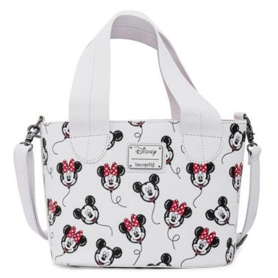 LOUNGEFLY DISNEY MICKEY-MINNIE BALLOONS AOP HANDBAG