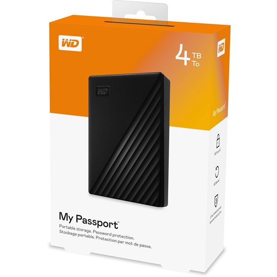 HDD Eksterni 4TB Western Digital My Passport USB 3.2 Black P/N: WDBPKJ0040BBK-WESN