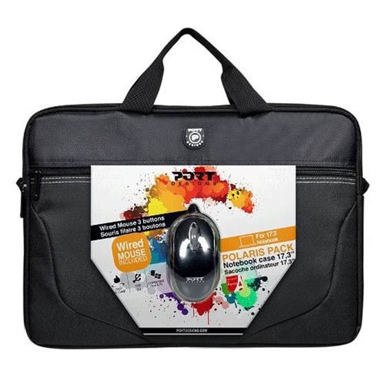 Torba za laptope do 17.3" PORT  crna + žični miš, crni PORTland  P/N: port-pack-501711