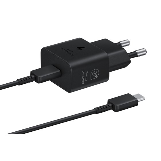 Punjač Samsung T2510 25W, USB-C, Crni, odvojivi kabel, EP-T2510XBEGEU
