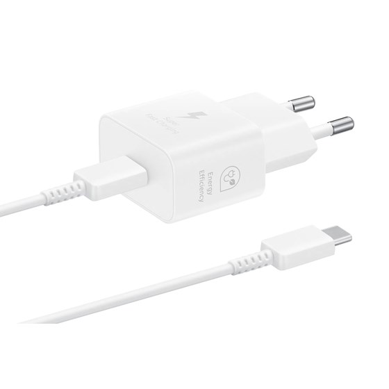 Punjač Samsung T2510 25W, USB-C, Bijeli, odvojivi kabel, EP-T2510XWEGEU