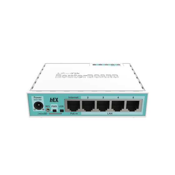 MikroTik hEX Router, 5×G-LAN, microSD, USB, RouterOS L4 (RB750Gr3)
