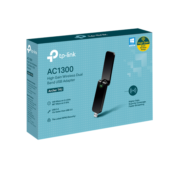TP-Link Archer T4U, AC1300 Wireless Dual Band USB Adapter
