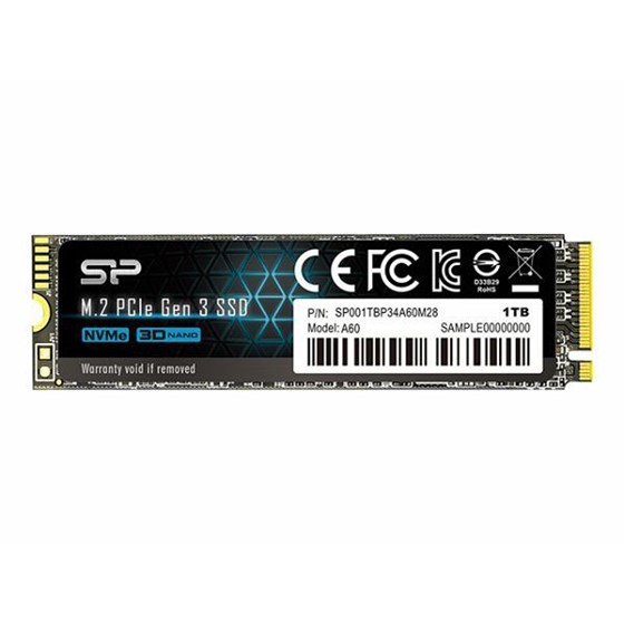 SSD 1TB Silicon Power A60 M.2 PCIe Gen3x4 NVMe 2200/1600 MB/s, SP001TBP34A60M28