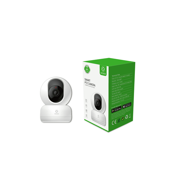 Woox Smart Wi-Fi PTZ kamera, Full HD 1080p, 360°, dvosmjerni audio, detekcija pokreta, IR, microSD, WooxHome app, Alexa & Google Assistant, bijela