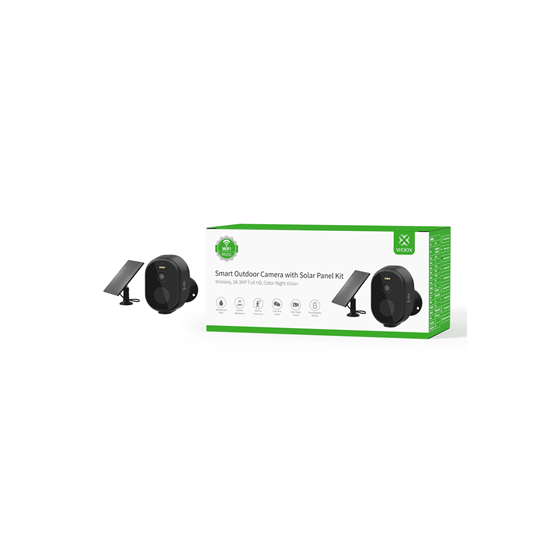 Woox Smart Wi-Fi vanjska kamera sa solarnim panelom, Full HD 1080p, baterija 5200mAh, IP65 vodootporna, microSD, WooxHome app, Alexa & Google Assistant