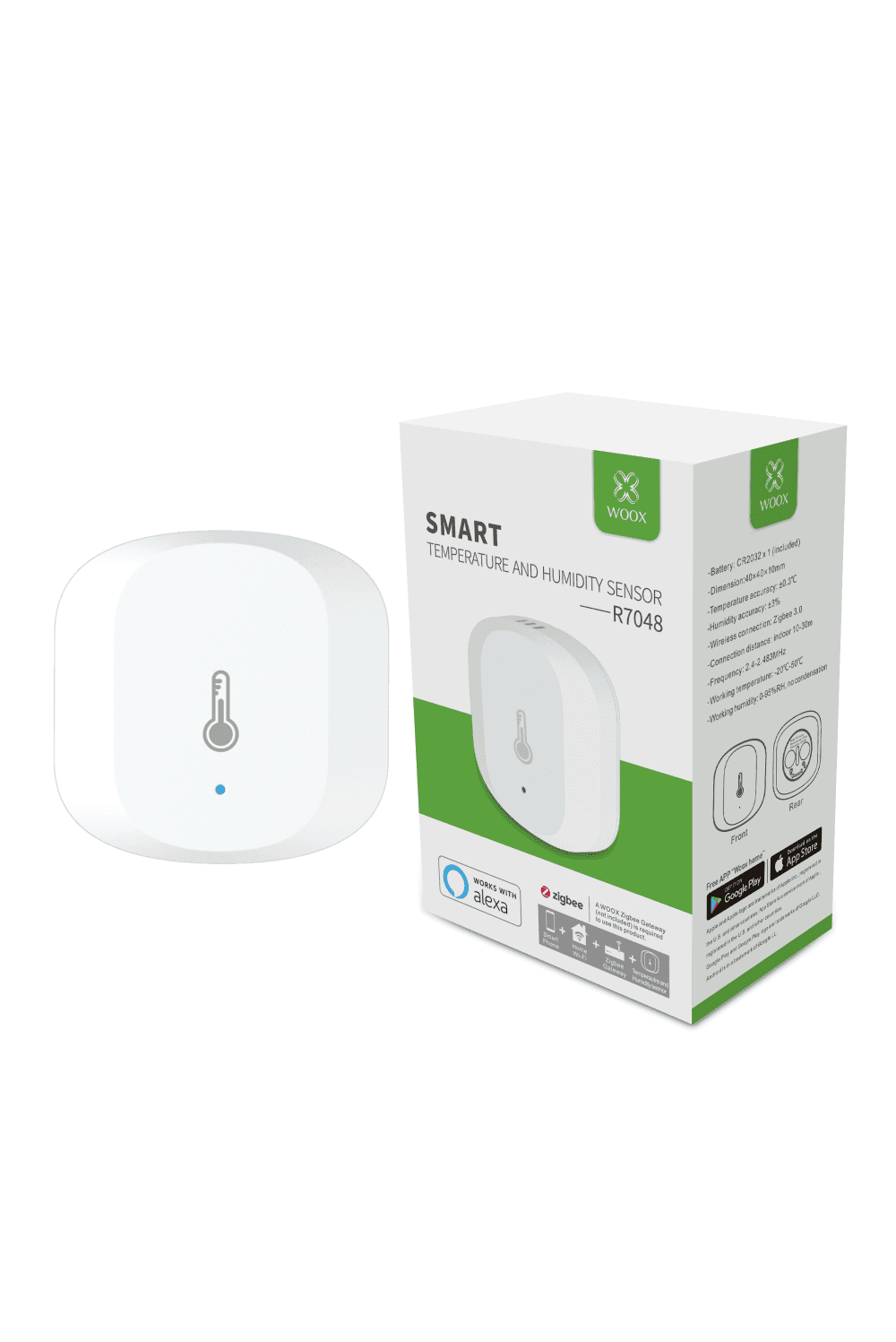 Woox ZigBee Smart Wi-Fi senzor vlage i temperature, WooxHome app, Alexa & Google Assistant