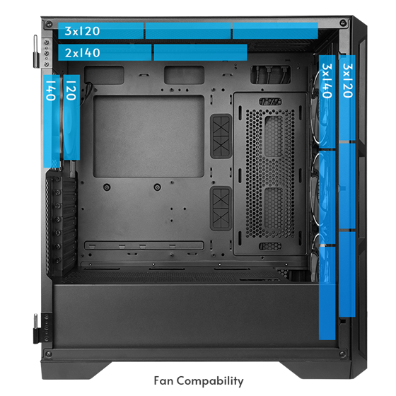 Kućište Chieftec Apex Air, E-ATX, Bez napajanja, Kaljeno staklo, Crna, GA-01B-M-OP 