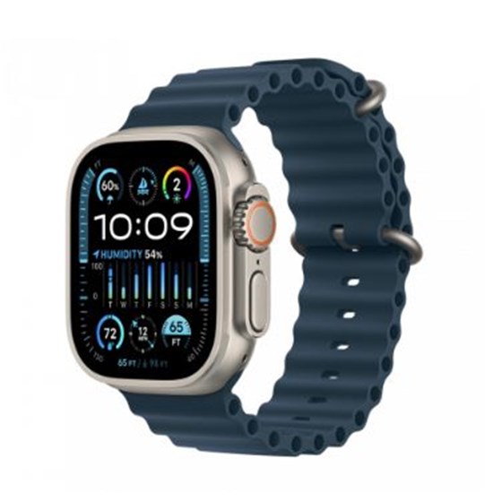Apple Watch Ultra2 Cellular, 49mm Titanium Case w Blue Ocean Band, mreg3bs/a