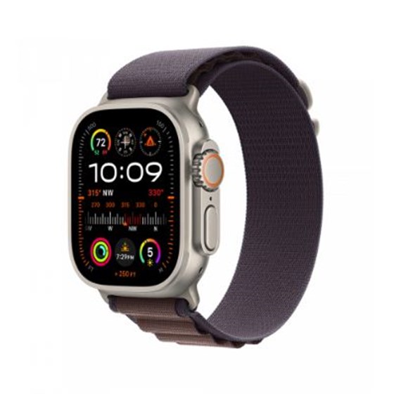 Apple Watch Ultra2 Cellular, 49mm Titanium Case w Indigo Alpine Loop - Large, mrew3bs/a