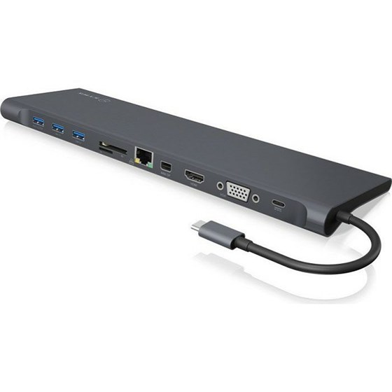 Docking station ICY BOX IB-DK2102-C, 3x USB 3.0, 1x USB-C,HDMI, mini DP, D-SUB, G-LAN RJ45, za Notebook