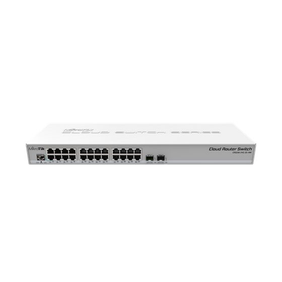 MikroTik Cloud Router Switch CRS326-24G-2S+RM, 512 RAM, 24xG-LAN, 2xSFP+, RouterOS L5 or SwitchOS (dual boot), 1U rackmount