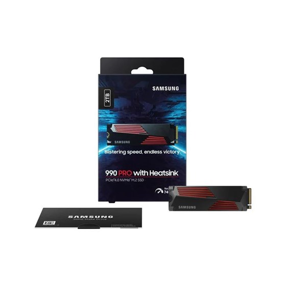 SSD 2TB Samsung 990 PRO w/ Heatsink, M.2 NVMe, PCIe Gen4x4, 7450/6900 MB/s, MZ-V9P2T0CW