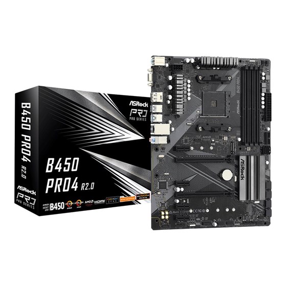 Matična ploča ASRock B450 Pro4 R2.0, AMD B450, Socket AM4, ATX, DDR4 
