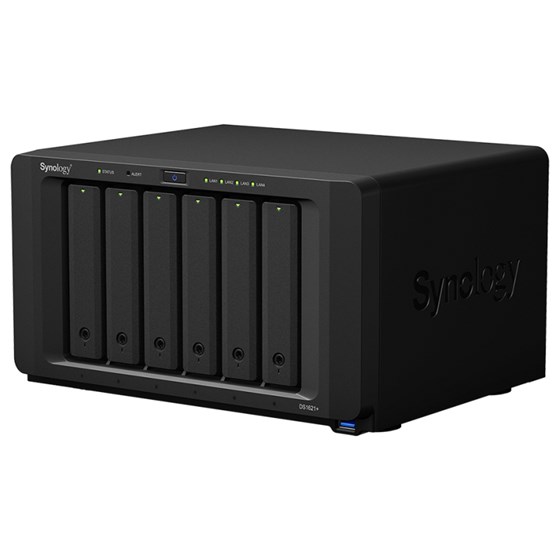 Synology DS1621+ DiskStation 6-bay NAS server, 2.5"/3.5" HDD/SSD/M.2, 4GB DDR4, 4×G-LAN, USB3.0×2, eSATA×2, PCIe, Wake on LAN/WAN