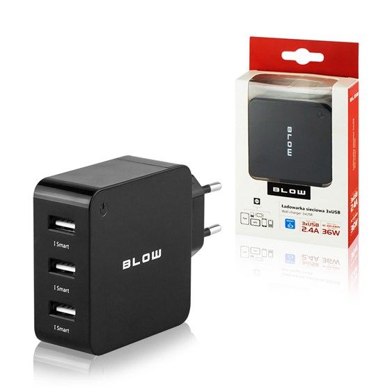 Punjač za tablet/smartphone Travel 3x USB 2.0 crni P/N: 31210290