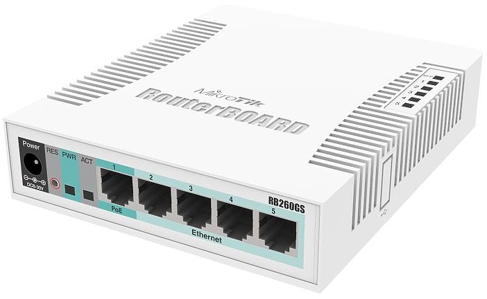 Mikrotik Cloud Smart Switch CSS106-5G-1S (RB260GS) 5-port Gigabit smart preklopnik sa SFP cage, SwOS