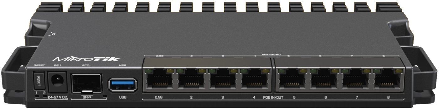 Mikrotik RB5009UPr+S+IN, Router heavy-duty, 1GB DDR4 RAM, 1GB NAND, 1×2.5 G-LAN, 7×G-LAN, 802.3af/at PoE-out/-in, 1xSFP+, RouterOS L5
