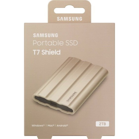 Eksterni SSD Samsung Portable T7 Shield 2TB USB-C 3.2 Gen2,  Beige, MU-PE2T0K/EU