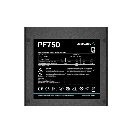 Napajanje DeepCool PF750, 750W, 80 PLUS, 120mm vent
