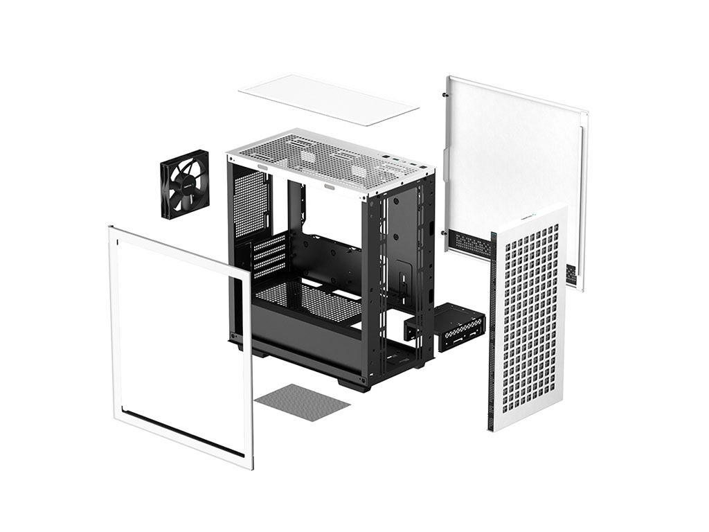 Kućište DeepCool CH370, mATX, Bez napajanja, Kaljeno staklo, Bijela, R-CH370-WHNAM1-G-1
