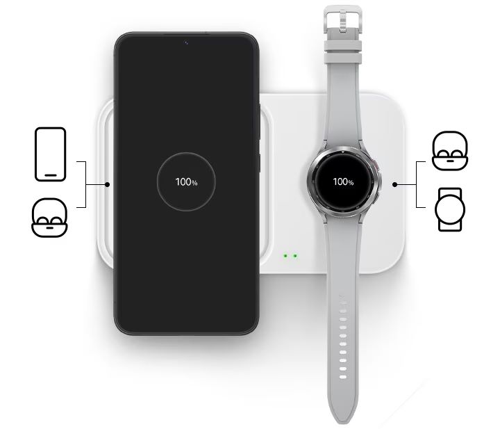 Punjač Samsung Bežični Duo Charger Pad EP-P5400BWEGEU, 15W, Bijeli