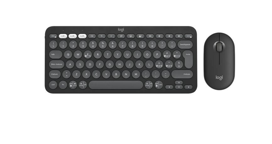 Tipkovnica i miš bežična Logitech Pebble 2 Bluetooth Keyboard Combo - TONAL GRAPHITE