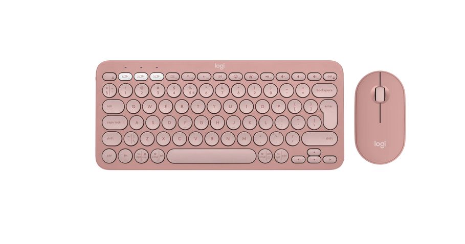 Tipkovnica i miš bežična Logitech Pebble 2 Bluetooth Keyboard Combo - TONAL ROSE