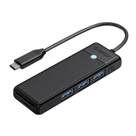 Orico USB C Hub 4u1, 3x USB A, SD/TF Reader, PAPW3AT-C3-015-BK-EP