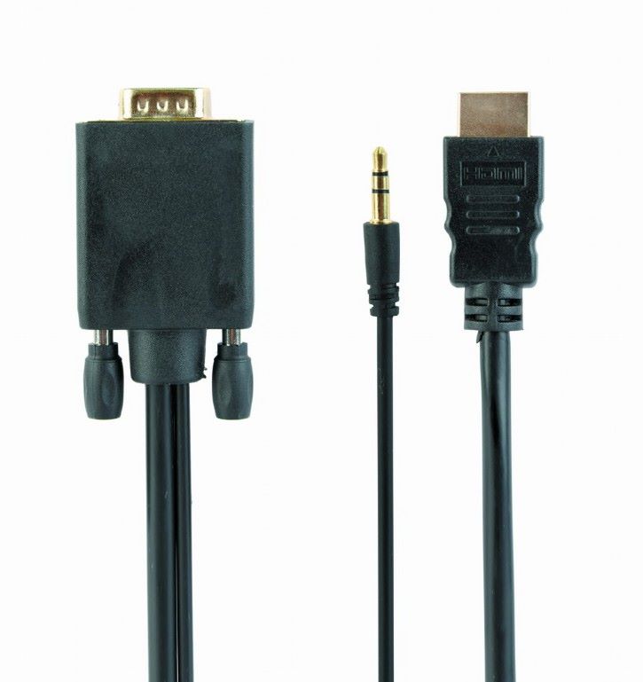 Kabel HDMI - VGA Gembird 1.8m crni, A-HDMI-VGA-03-6