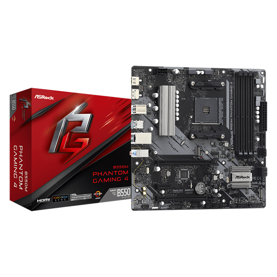 Matična ploča ASRock, B550M PHANTOM GAMING 4, AMD B550, Socket AM4, mATX, DDR4