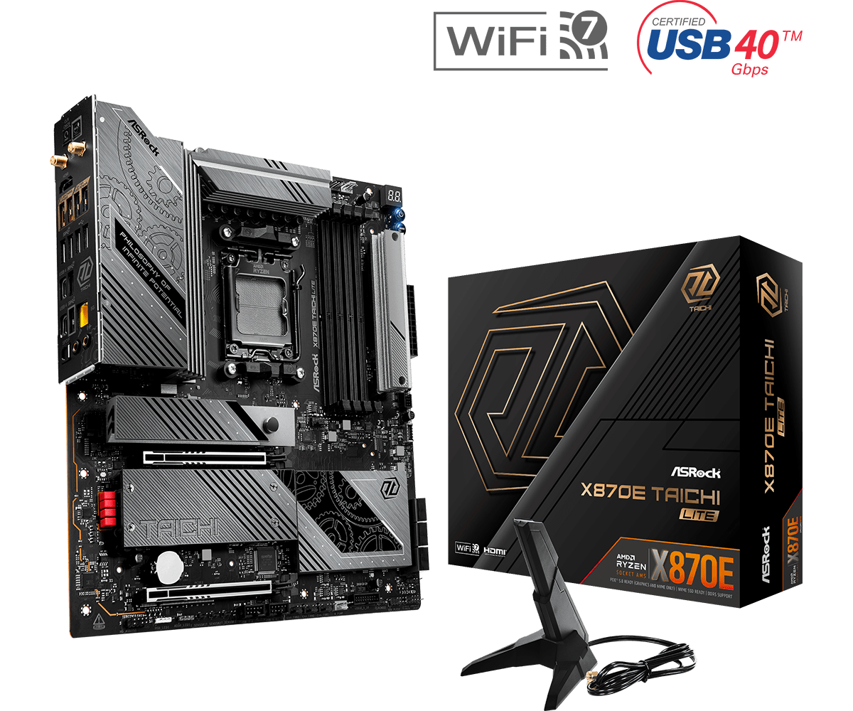 Matična ploča ASRock X870E TAICHI LITE, AMD X870E, Socket AM5, ATX, DDR5