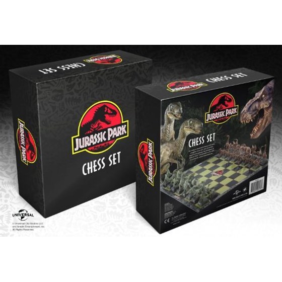 NOBLE COLLECTION - UNIVERSAL - JURASSIC PARK CHESS SET
