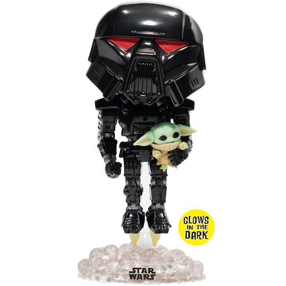 FUNKO POP STAR WARS: THE MANDALORIAN DARK TROOPER WITH GROGU