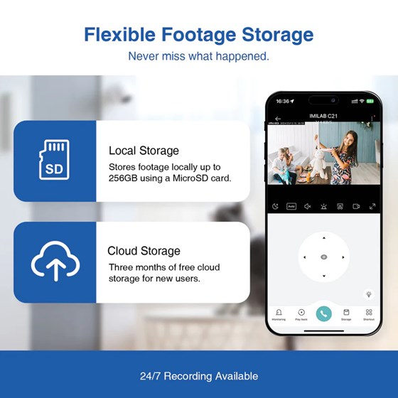Imilab C21 Smart WiFi sigurnosna kamera, unutarnja, 2.5K, 4MP, IR, Mi Home/Xiaomi, Alexa & Google Assistant