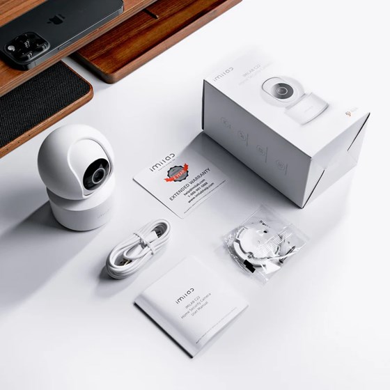 Imilab C22 Smart WiFi 6 sigurnosna kamera, unutarnja, 3K, 5MP, Color Night Vision, IR, Mi Home/Xiaomi, Alexa & Google Assistant, bijela