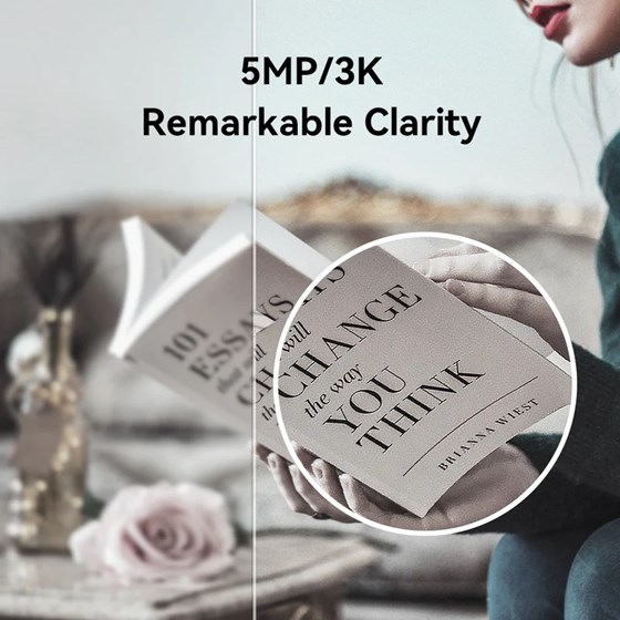 Imilab C22 Smart WiFi 6 sigurnosna kamera, unutarnja, 3K, 5MP, Color Night Vision, IR, Mi Home/Xiaomi, Alexa & Google Assistant, crna (bez adaptera)
