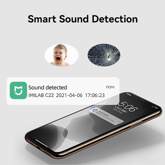 Imilab C22 Smart WiFi 6 sigurnosna kamera, unutarnja, 3K, 5MP, Color Night Vision, IR, Mi Home/Xiaomi, Alexa & Google Assistant, crna (bez adaptera)