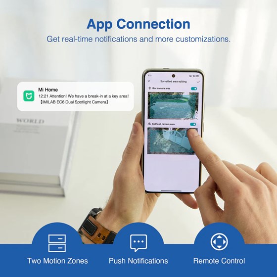 Imilab EC6 Dual Smart WiFi 6  sigurnosna kamera, vanjska, 2K×2K, 3MP×2, Color Night Vision, LAN, IP66, Mi Home/Xiaomi