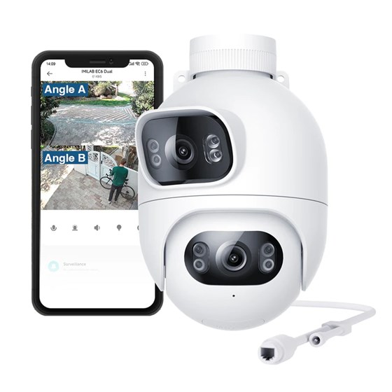 Imilab EC6 Dual Smart WiFi 6  sigurnosna kamera, vanjska, 2K×2K, 3MP×2, Color Night Vision, LAN, IP66, Mi Home/Xiaomi