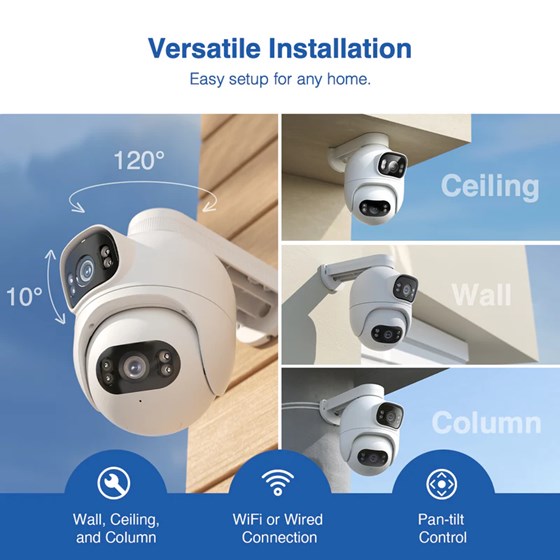 Imilab EC6 Dual Smart WiFi 6  sigurnosna kamera, vanjska, 2K×2K, 3MP×2, Color Night Vision, LAN, IP66, Mi Home/Xiaomi