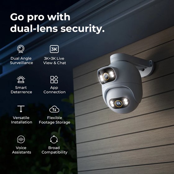 Imilab EC6 Dual Smart WiFi 6  sigurnosna kamera, vanjska, 3K×2, 5MP×2, Color Night Vision, LAN, IP65, Mi Home/Xiaomi, Alexa & Google Assistant