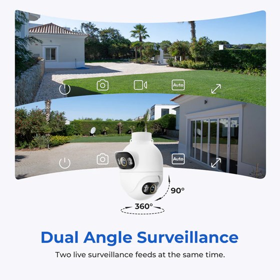 Imilab EC6 Dual Smart WiFi 6  sigurnosna kamera, vanjska, 3K×2, 5MP×2, Color Night Vision, LAN, IP65, Mi Home/Xiaomi, Alexa & Google Assistant
