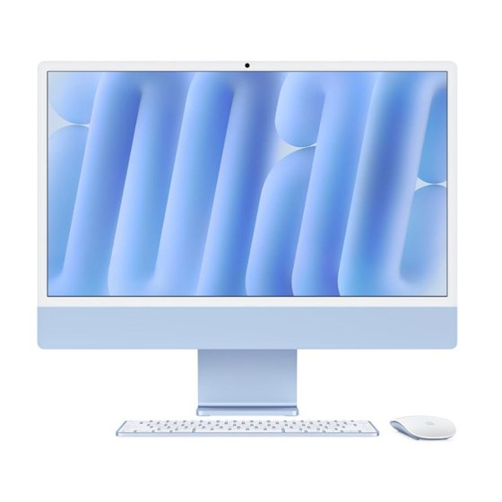 Apple 24-inch iMac with Retina 4.5K display, Apple M4 chip with 10-core CPU and 10-core GPU, 16GB, 512GB SSD - Blue