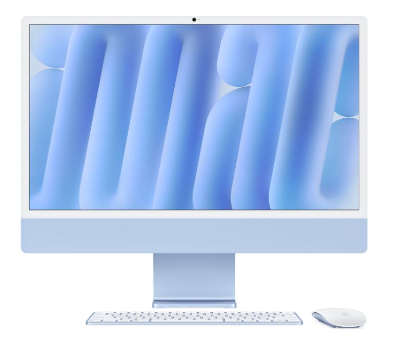 Apple 24-inch iMac with Retina 4.5K display, Apple M4 chip with 8-core CPU and 8-core GPU, 16GB, 256GB SSD - Blue