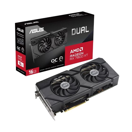 Grafička kartica ASUS, AMD Radeon RX 7800 XT Dual OC Edition, 16GB GDDR6, 1x HDMI, 3x DisplayPort, 90YV0JJ1-M0NA00