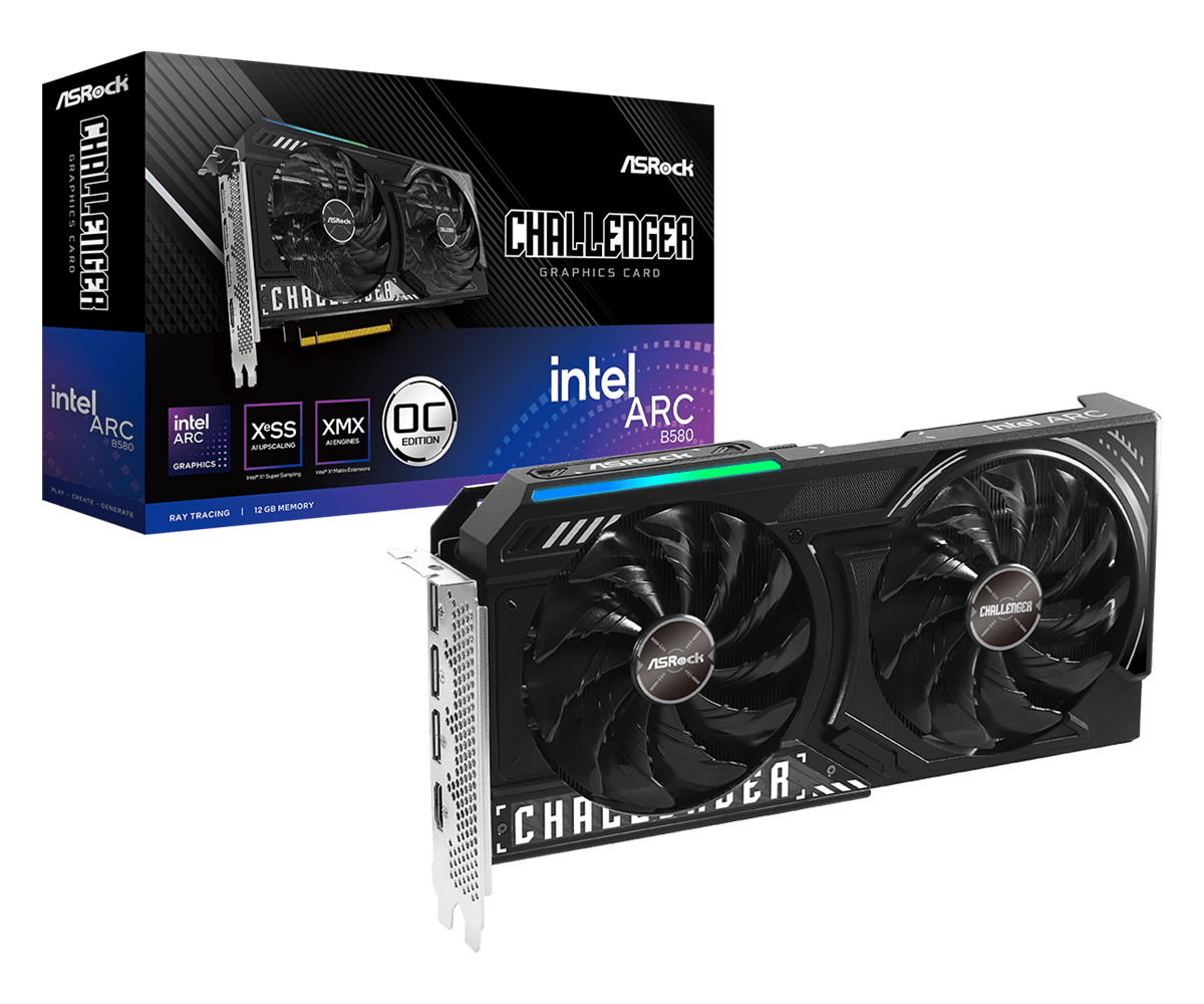 Grafička kartica ASRock, Intel Arc B580 Challenger OC, 12GB GDDR6, 1x HDMI, 3x DisplayPort, B580 CL 12GO