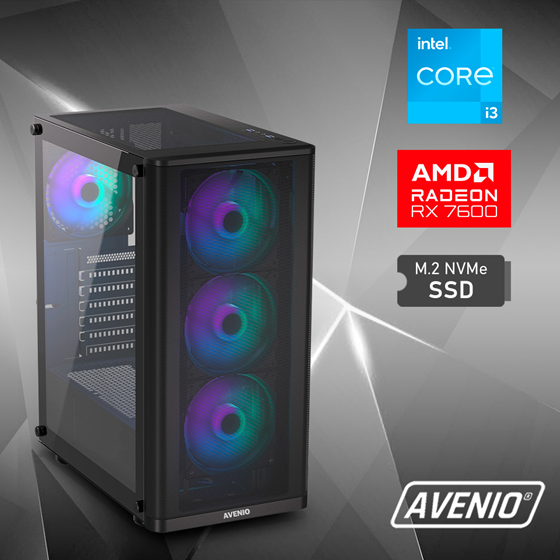 Avenio ProGamer Intel Core i3 13100F 3.40GHz 16GB 1TB NVMe SSD W11P AMD Radeon RX 7600 8GB GDDR6 P/N: 02242341