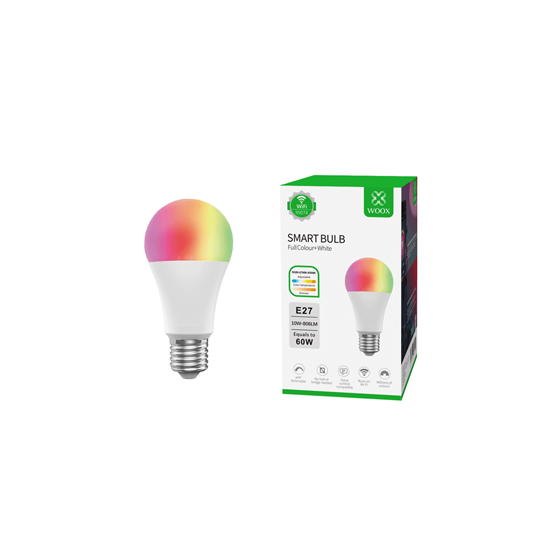 Woox Smart Wi-Fi LED RGB+CCT žarulja E27, 10W, 806lm, 2700K-6500K dimabilna, WooxHome app, Alexa & Google Assistant